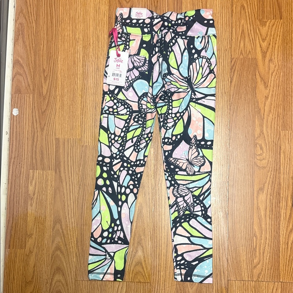 Justice Kids Multicolor Butterfly Leggings